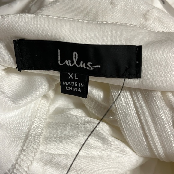 NEW Lulus Affectionate Aura White Swiss Dot Tiered Bustier Midi Dress Size XL - Picture 10 of 11